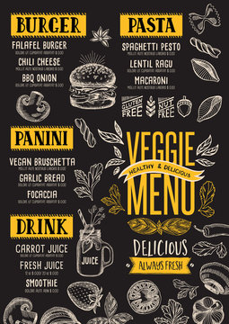 Vegan menu restaurant, food template.