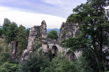 Fototapeta na wymiar Basteibrücke, Sächsische Schweiz