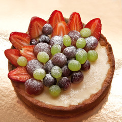 Cheesecake with berry decor