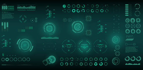 Futuristic virtual graphic touch user interface, HUD