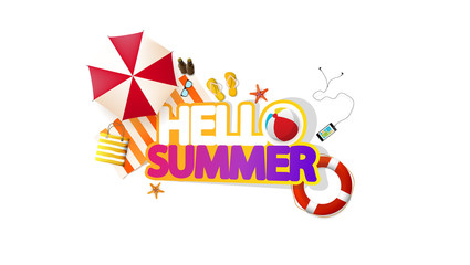 Hello Summer Quality Vector Abstract Design, 