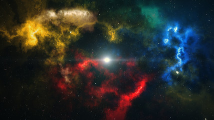 Color Kingdoms series. Interplay of fractal paints and lights on the subject of alien worlds, art, dreams, fantasy, creativity and imagination 3d illustration