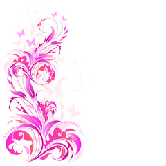 Naklejka na ściany i meble beautiful pink flowers , on a white