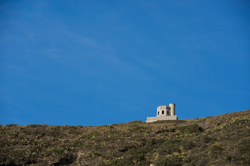 Panoramic viewpoint from Pollara at sunset sunrise