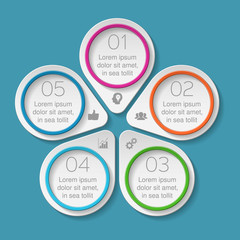 Vector infographic template, 5 options.