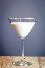 Delicious White Coconut Cocktail with Rum and Pineapple Juice, Summer Pina Colada Cocktail, Vertical View