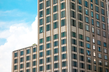 beautiful and luxury facade of hotel of business building