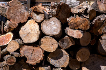 Pile of wood log.
