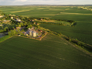 Fototapeta na wymiar Aerial view of countryside landscape from drone pov