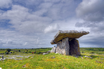Poulnabrone Dolmen tomb, the Burren, Ireland