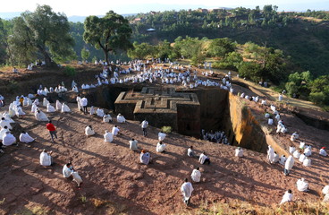 Religious Ceremony (St George's Day) at St George's Church Lalibela, Ethiopia