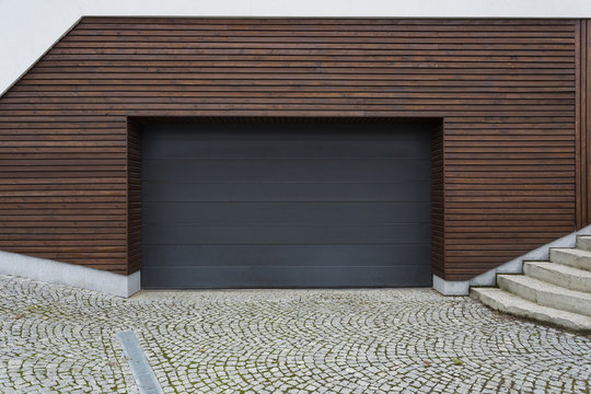 Black And Wooden Garage