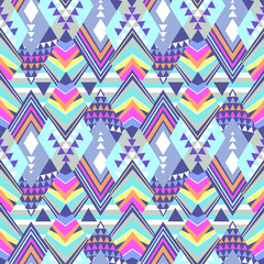 colorful tribal geo shapes - seamless background
