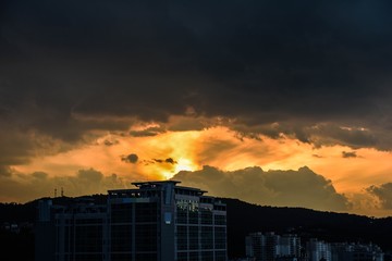 sunsets, cloud in sky, seoul korea 