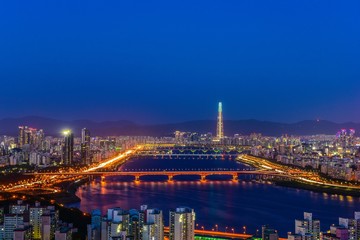 city skyline, seoul night, korea 6