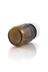 Empty recumbent glass jar