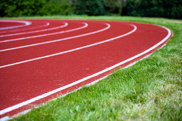 Athletic track with depth of field