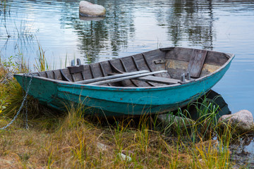 Scandinavian autumn colours - rowing boat