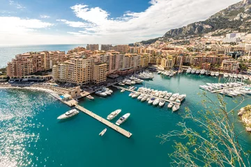 Rideaux velours Ville sur leau Paysage urbain de Monaco Fontvieille