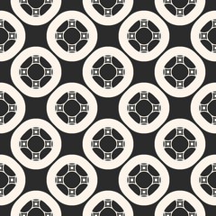 Vector seamless pattern, monochrome subtle background with circles, carved shapes, smooth lines. Moroccan style illustration, mosaic tiles. Dark ornamental abstract texture. Square design element