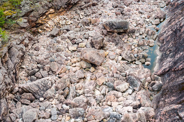 Vuoksa river and rocky canyon view in Imatra, Finland