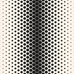 Vector halftone seamless pattern, stylish monochrome texture, visual transition effect, rounded geometric shapes. Modern abstract background. Design element for prints, decor, digital, covers, fabric