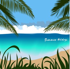 Fototapeta na wymiar Summer Beach. Vector illustration