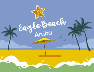 Fototapeta na wymiar Eagle Beach Aruba