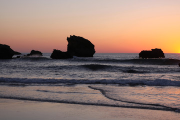 sunset at the basque coast