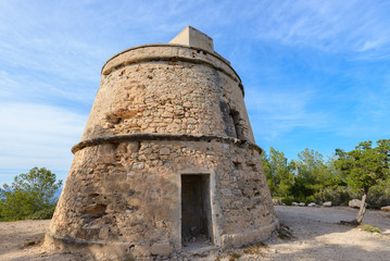 Fototapeta na wymiar Portinatx Tower, Ibiza island, Spain