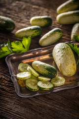 Fresh cucumber slices
