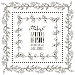 Vector Floral Pattern Brushes with Branches, Plants and Flowers