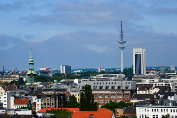Obraz premium Ausblick über Hamburg aus dem Geschäftshaus Steindamm 94