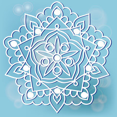 mandala on the blue background