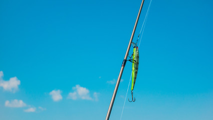 a green bait on a rod