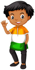 Indian boy waving hello