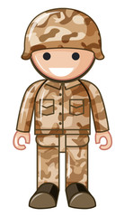 Soldier toy in brown uniform