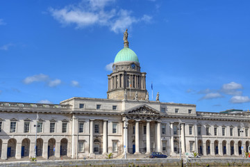 The Custom House across the River Liffey in Dublin, Ireland.