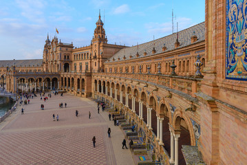 Fototapeta premium Plaza de Espana - Spanish Square in Seville, Andalusia, Spain