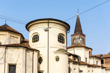Fototapeta na wymiar antique cathedral church in Milan