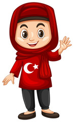 Turkish girl in red clothes