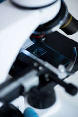 Fototapeta na wymiar Close-up of microccope in modern biological laboratory