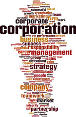 Obraz premium Corporation word cloud