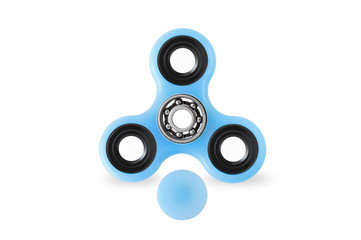 Fidget spinner on white background with opened cap