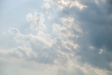 Clouds in the blue sky on a sunny day