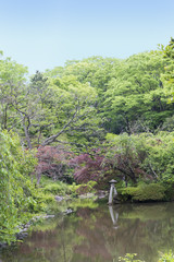 Obraz premium 緑豊かな春の有栖川宮記念公園（東京都港区）