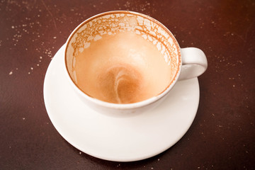  Cup of cappuccino Coffee finish drinking