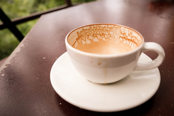  Cup of cappuccino Coffee finish drinking