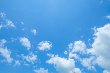 Clouds in the blue sky on a sunny day