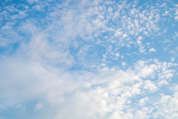 Clouds in the blue sky on a sunny day